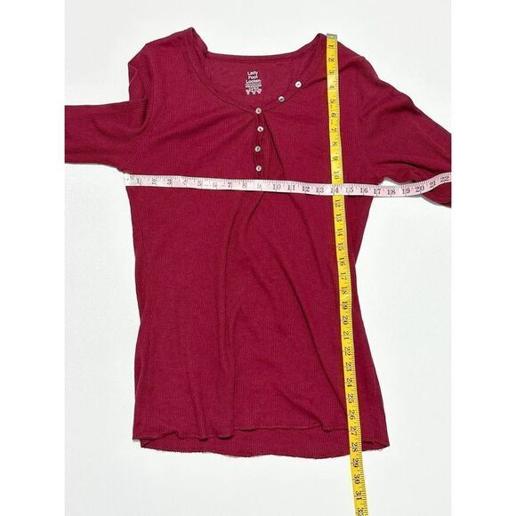 Lady Foot Locker Women's Henley Long Sleeve Pullover Shirt Burgundy Red Size XL - Picture 6 of 9